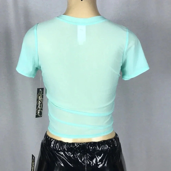 Topia Size Small Mesh Crop Top With Front Tie Knot. New With Tags - Picture 2 of 2